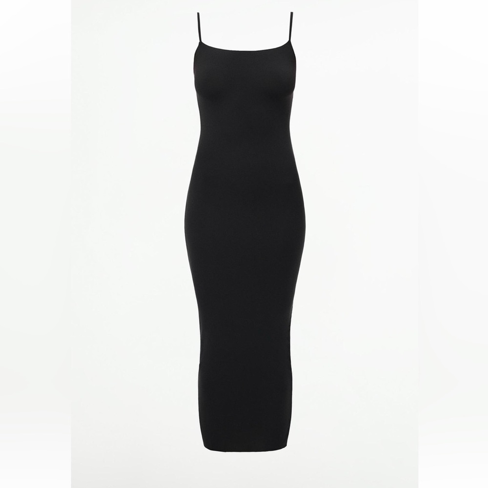 Zara Black Midi Dress with Spaghetti Straps